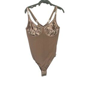 Lane Bryant Shimmery Nude Sheer Bodysuit With Adjustable Straps & Underwire Supp